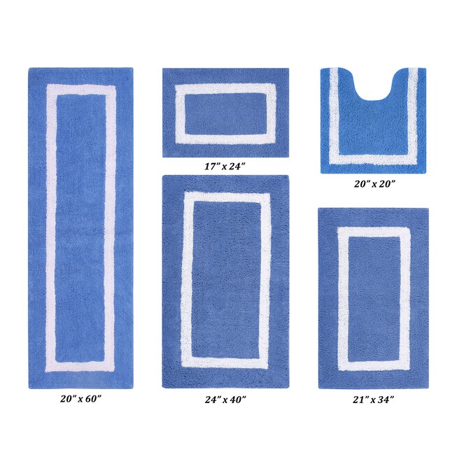 Hayzley Bath Rug Union Rustic Color: Blue, Size: 17 W x 24 L
