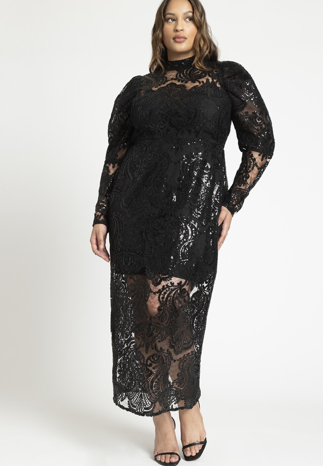 Sequin Lace Maxi Dress – OWN YOUR ELEGANCE