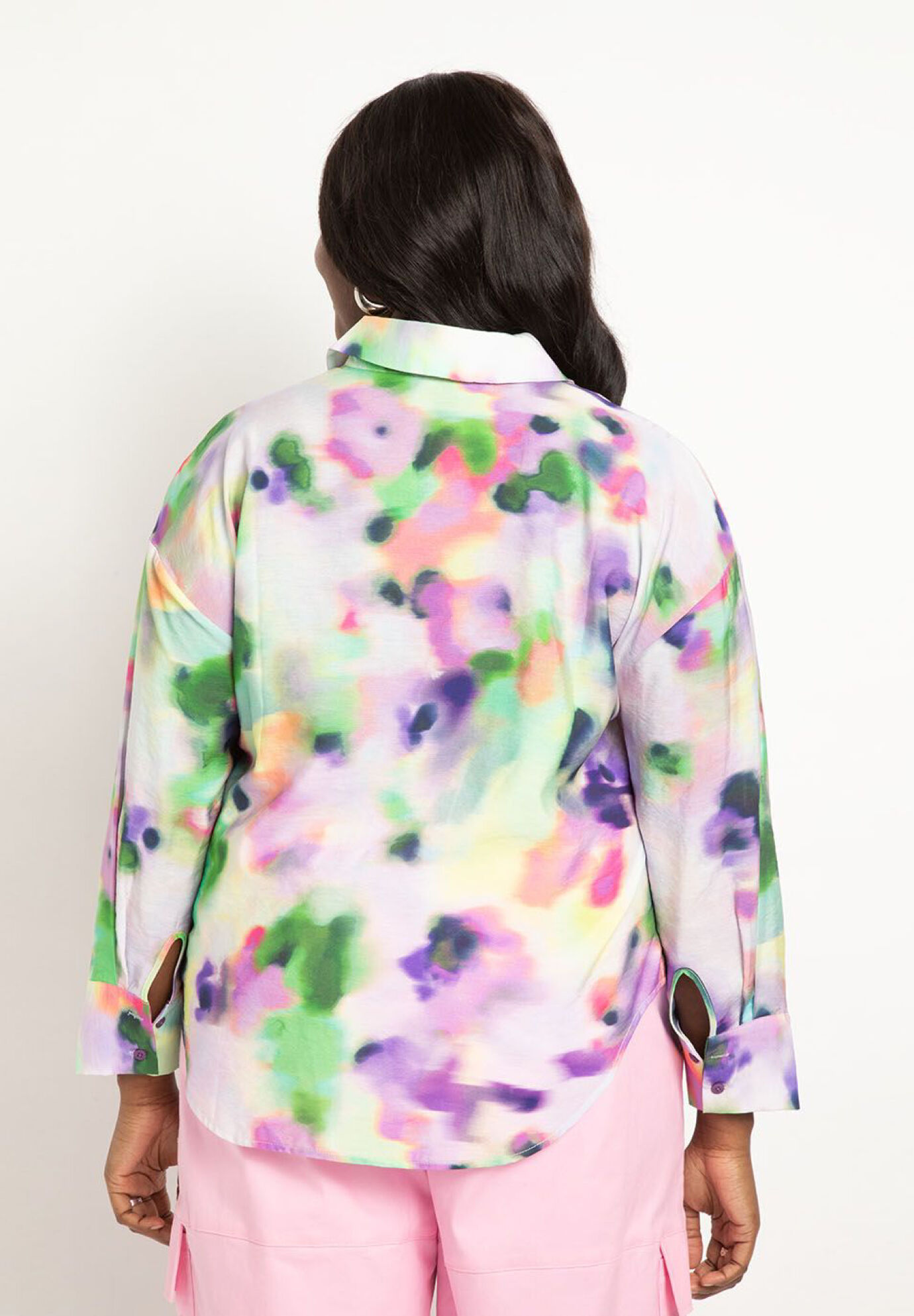 Organdy Printed Button Down | Eloquii