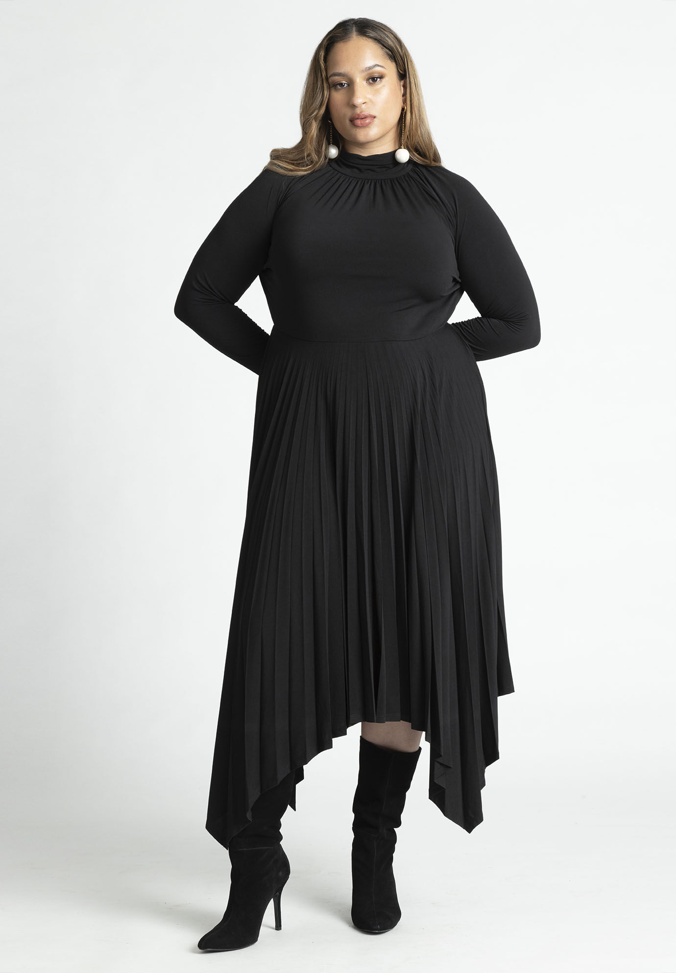 Pleated Skirt Raglan Dress | Eloquii