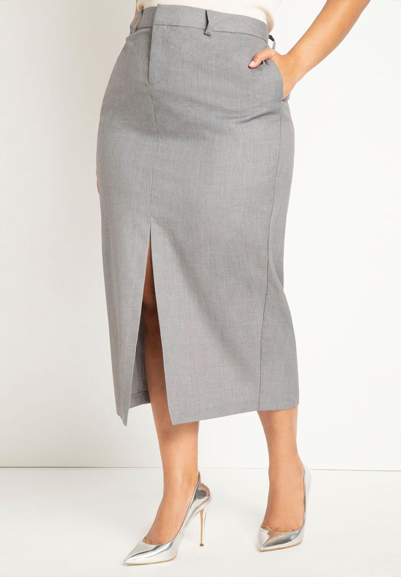 Front Slit Maxi Skirt | Eloquii