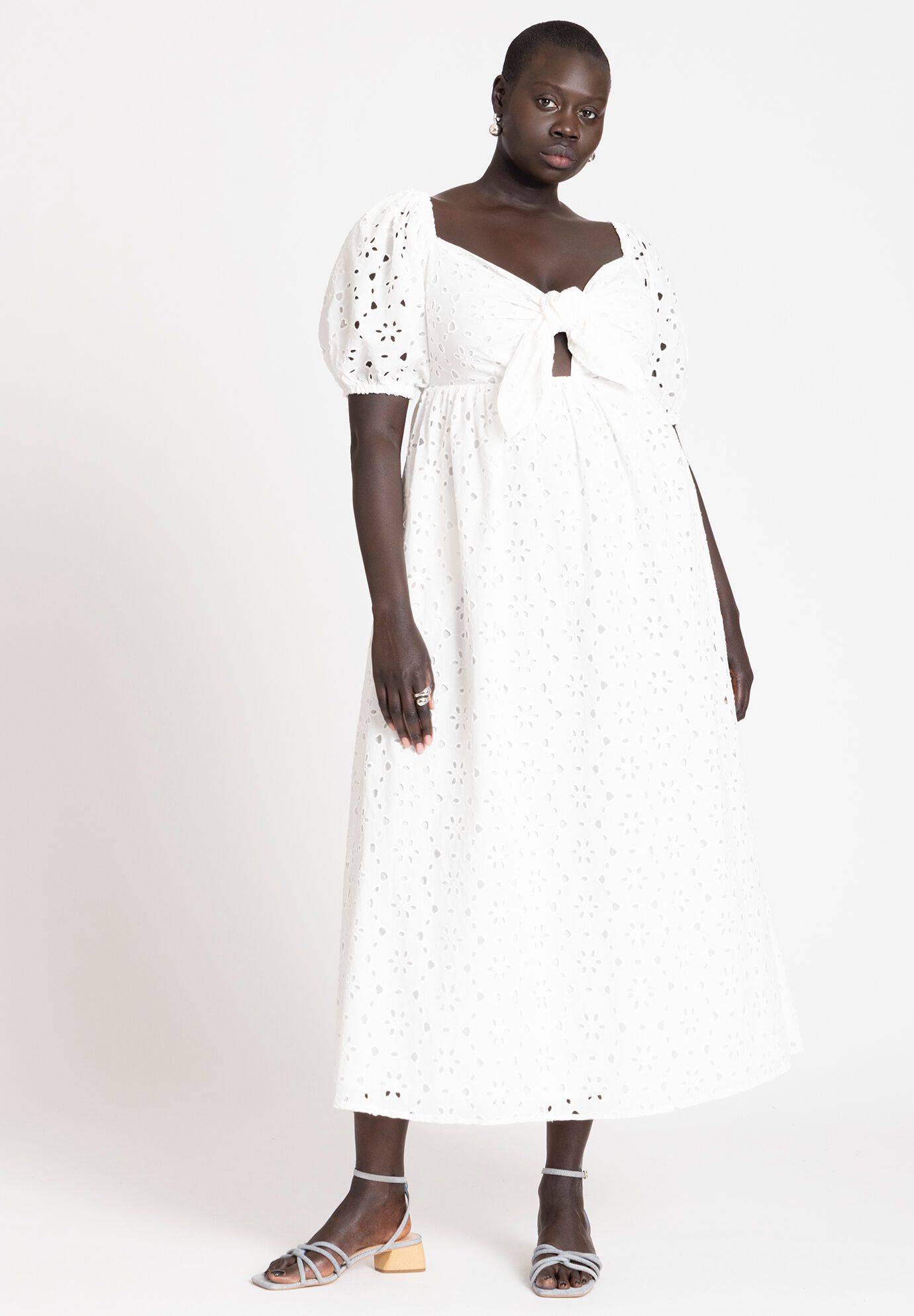 Plus Size Full-Skirt Cotton Sweetheart Floral Print Below the Knee Elasticized Waistline Maxi Dress