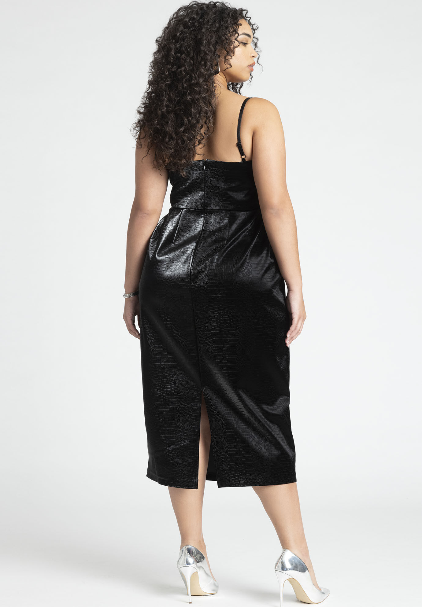 Buy Alice + Olivia Fifi Vegan Leather Midi Dress online