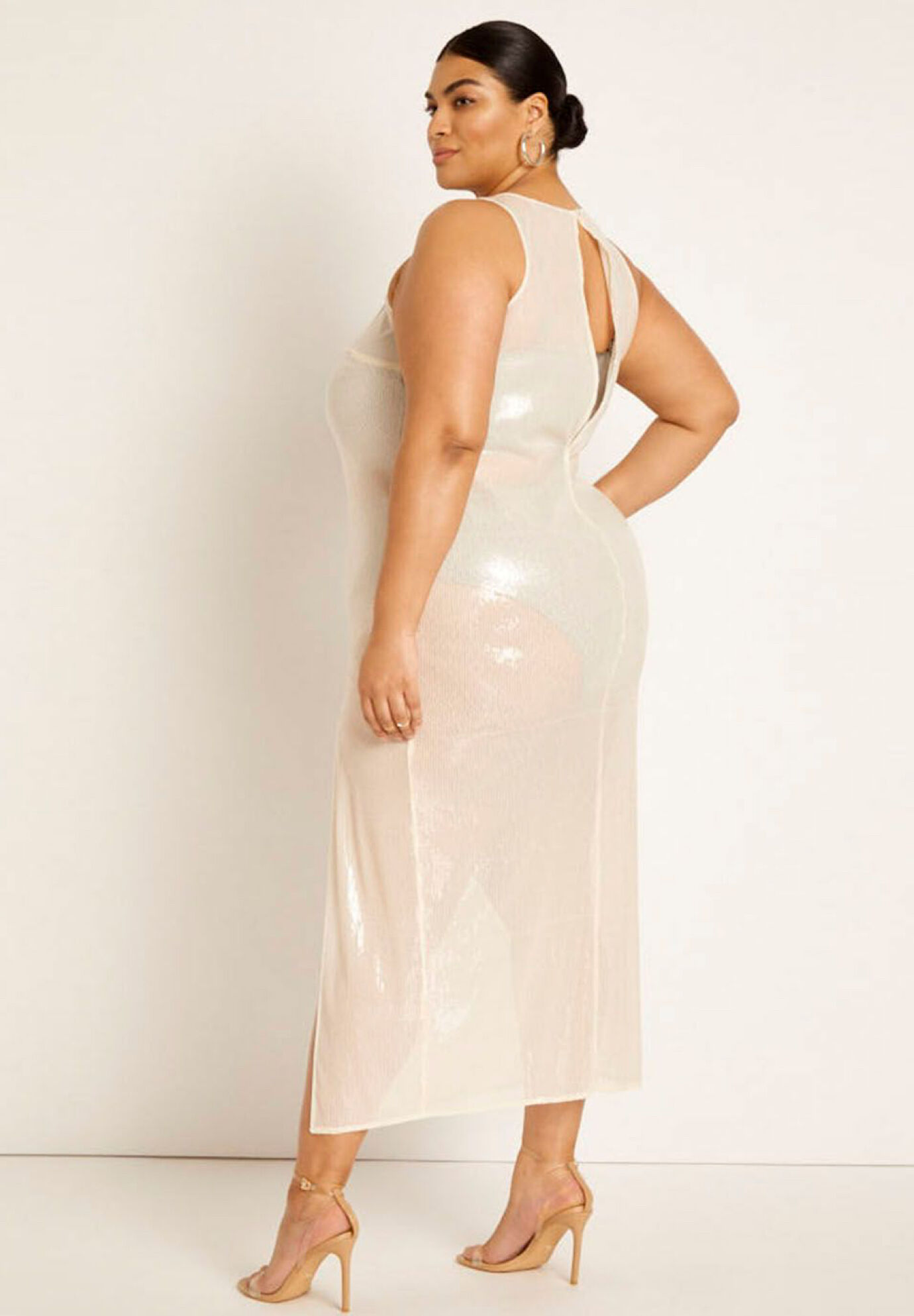 Gabi Fresh Swim x ELOQUII Sheer Sequin Coverup Maxi Dress with
