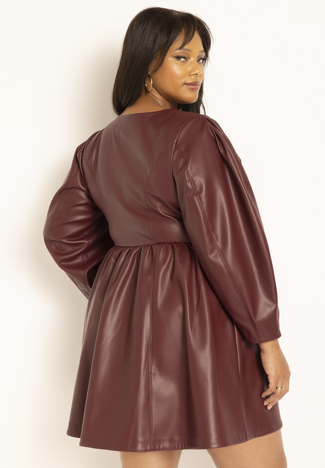 Pour Moi Ella Faux Leather Zip Through Mini Dress
