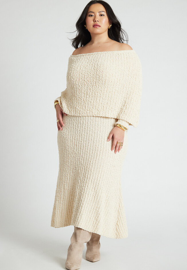 Vintage Body Shaping Womens Two Piece Maxi Sweater Dress Women