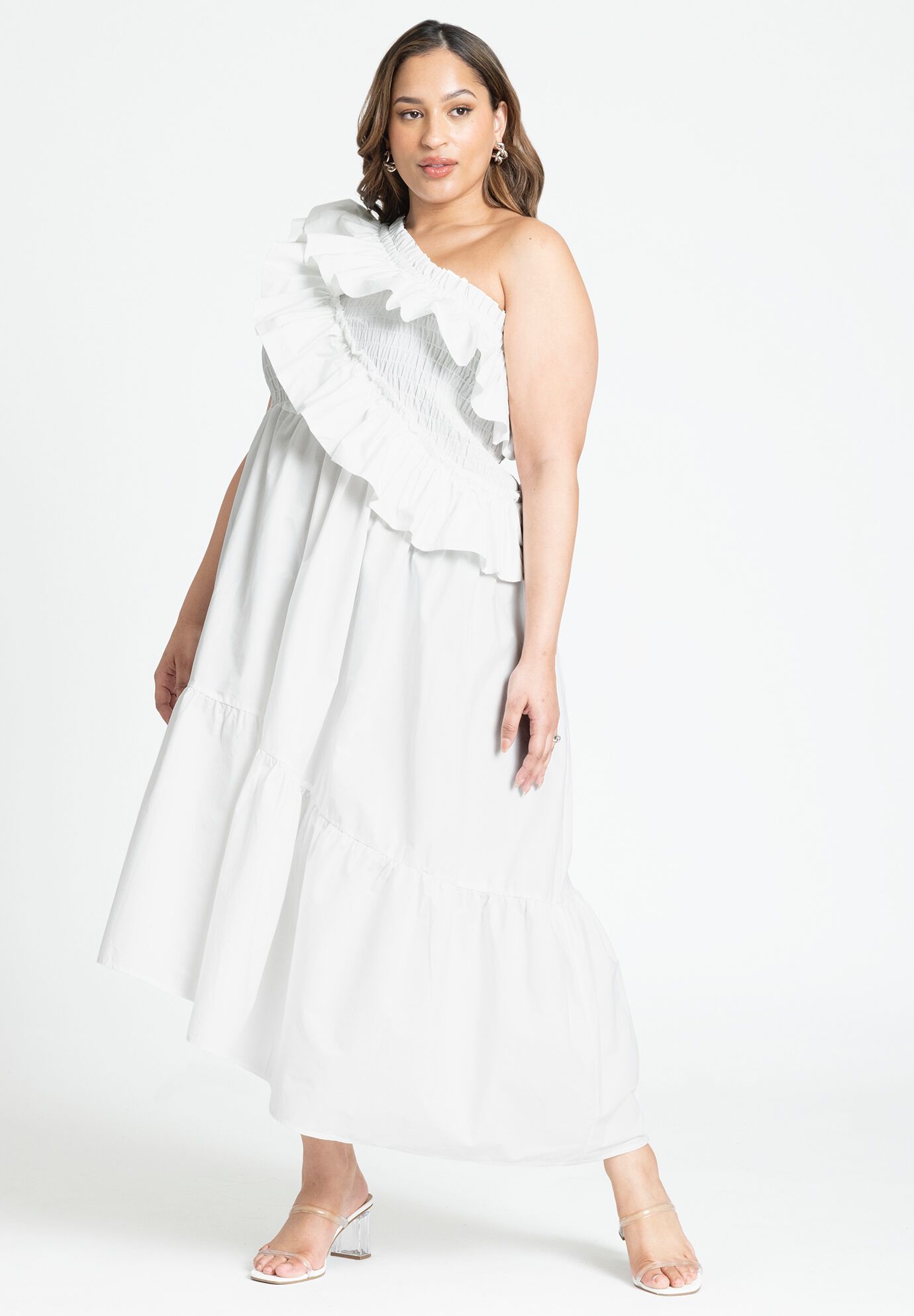 Smocked Asymmetric Dress by Eloquii