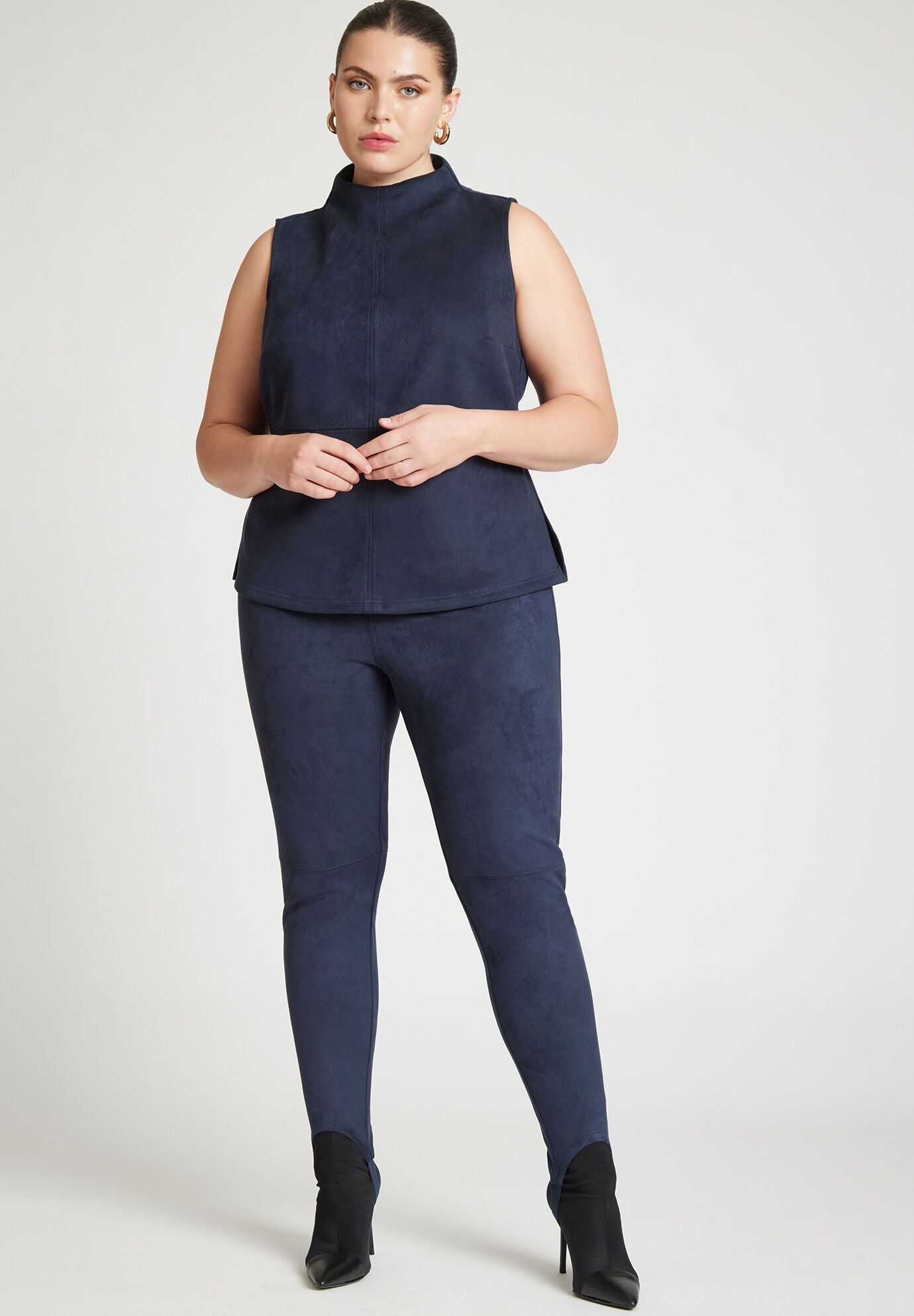 SPANX FAUX SUEDE LEGGINGS - NAVY – The Navy Knot