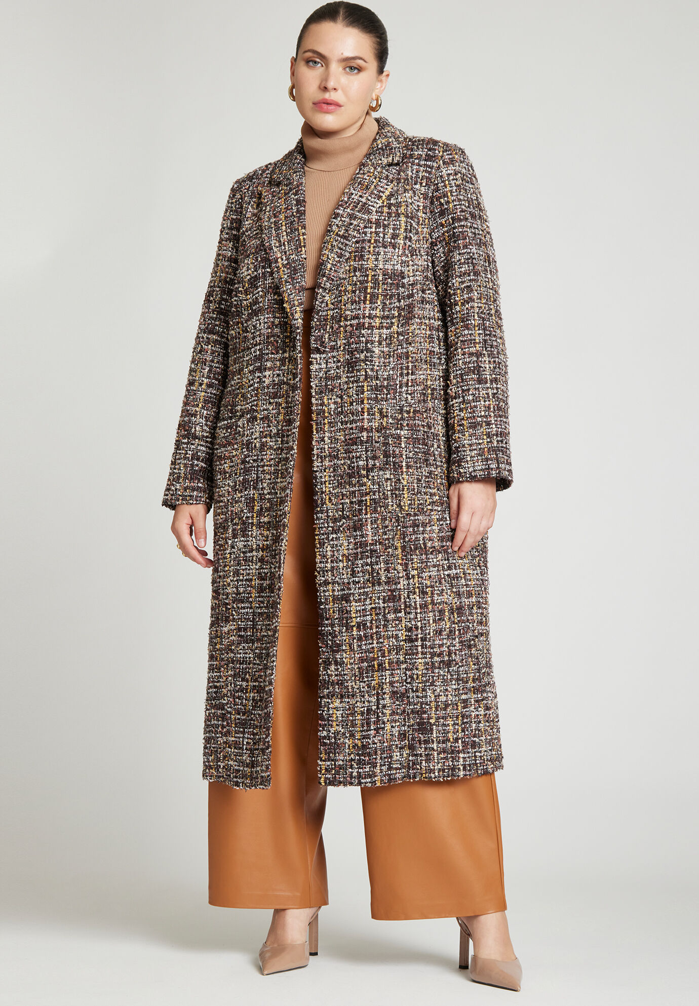 Tweed Duster Coat | Eloquii