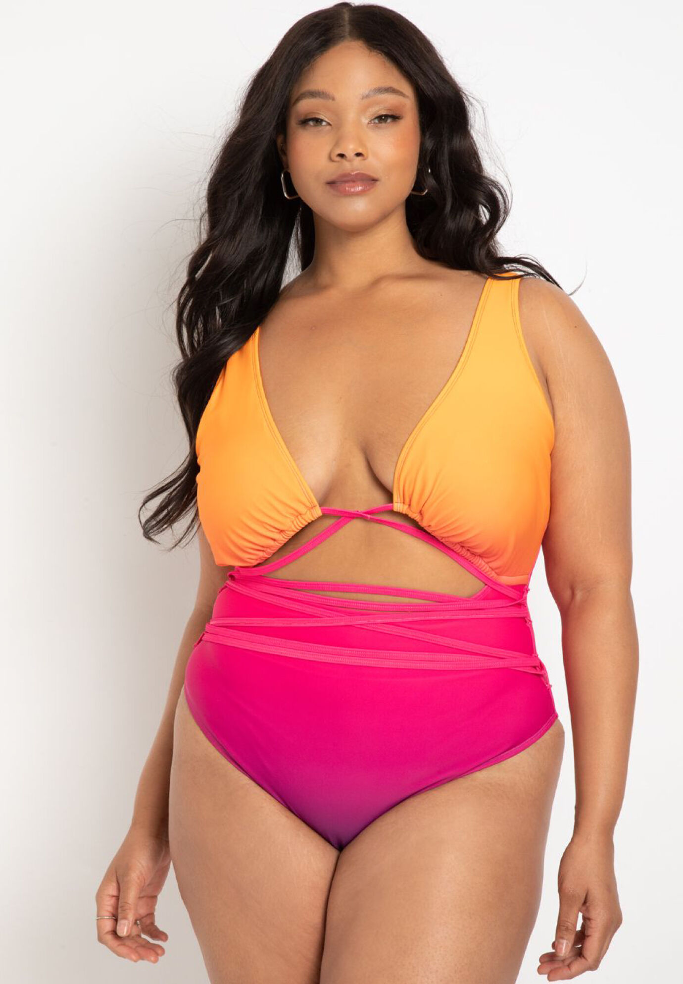 Swimsuits For All Women's Plus Size Gabi Fresh Swim X Eloquii Cutout One  Shoulder Bikini Top 