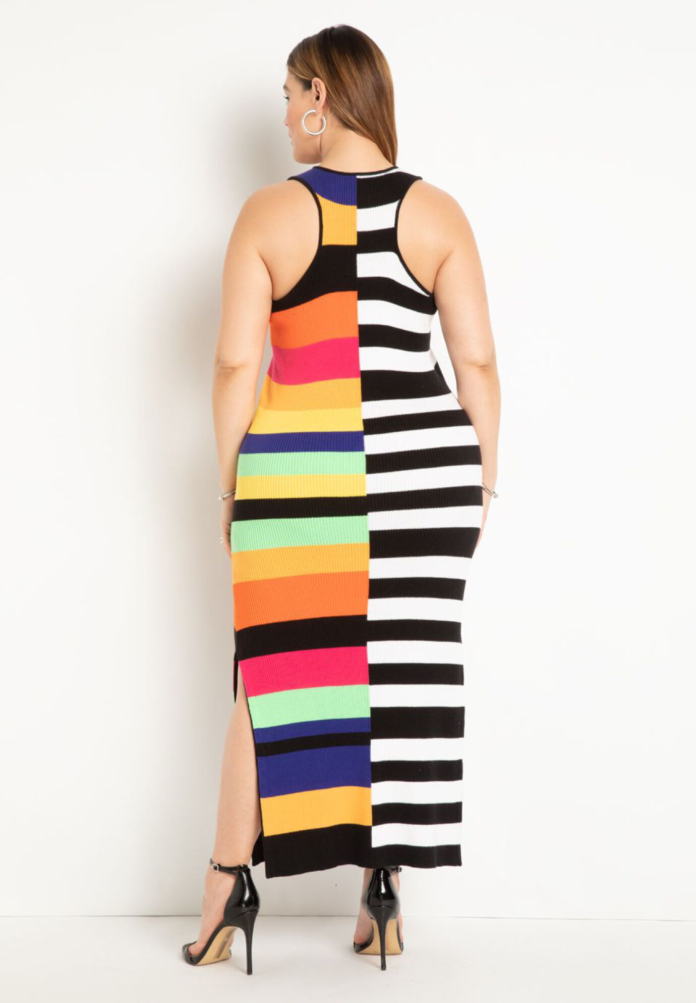 Stripe Eloquii | Mixed Dress Ribbed