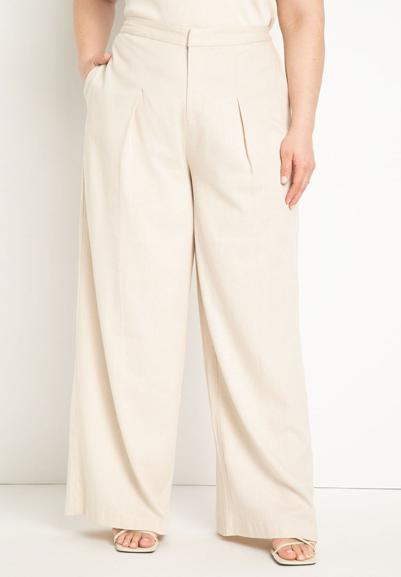 Eloquii Cropped Wide Leg Linen Pants, Musings of a Curvy Lady