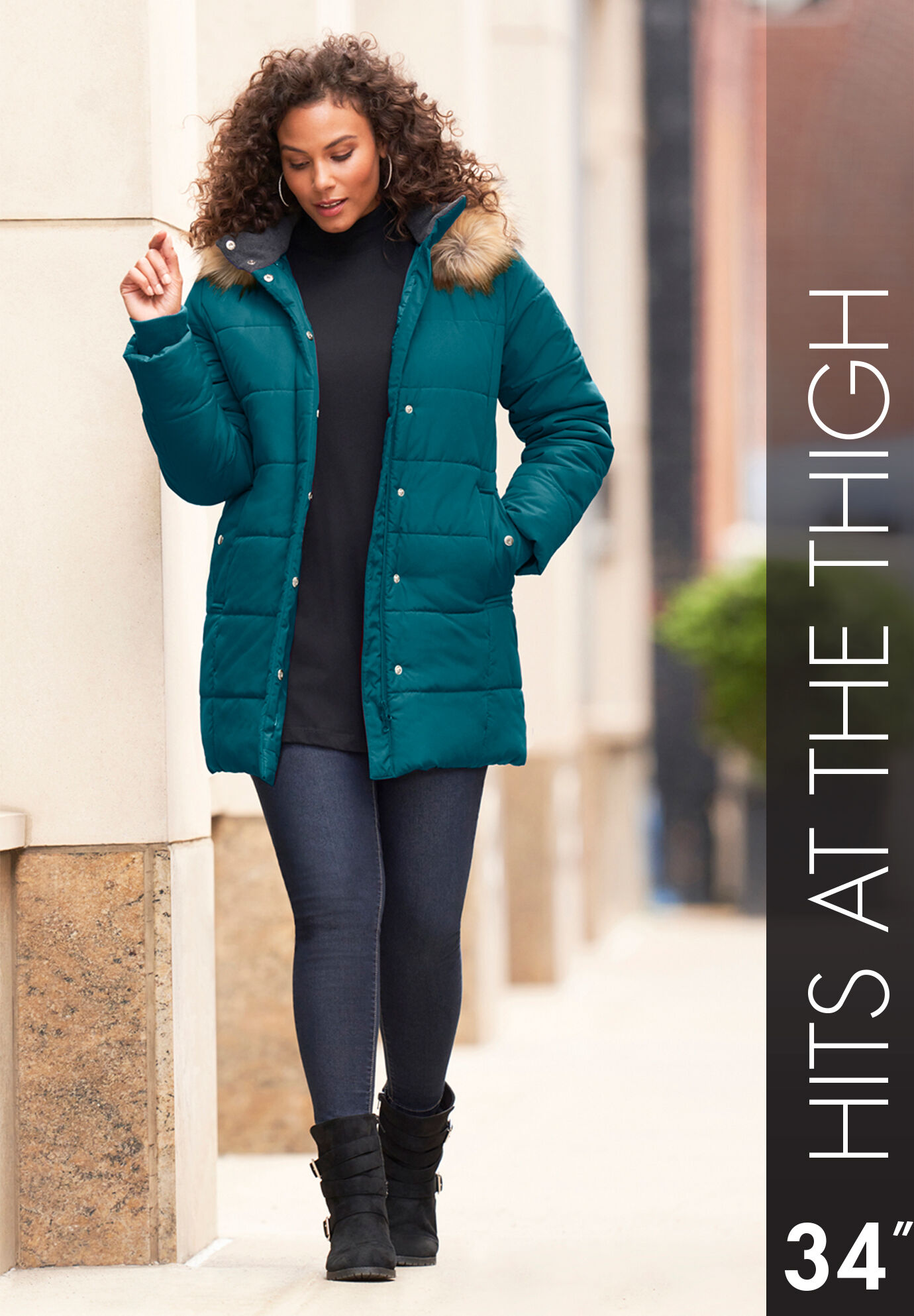 Thigh length sales puffer coat