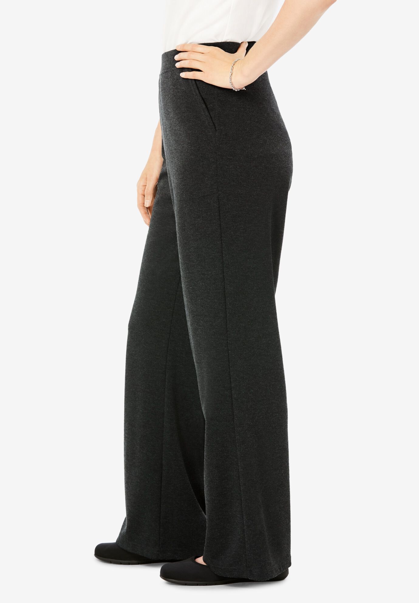 Wide Leg Ponte Knit Pant