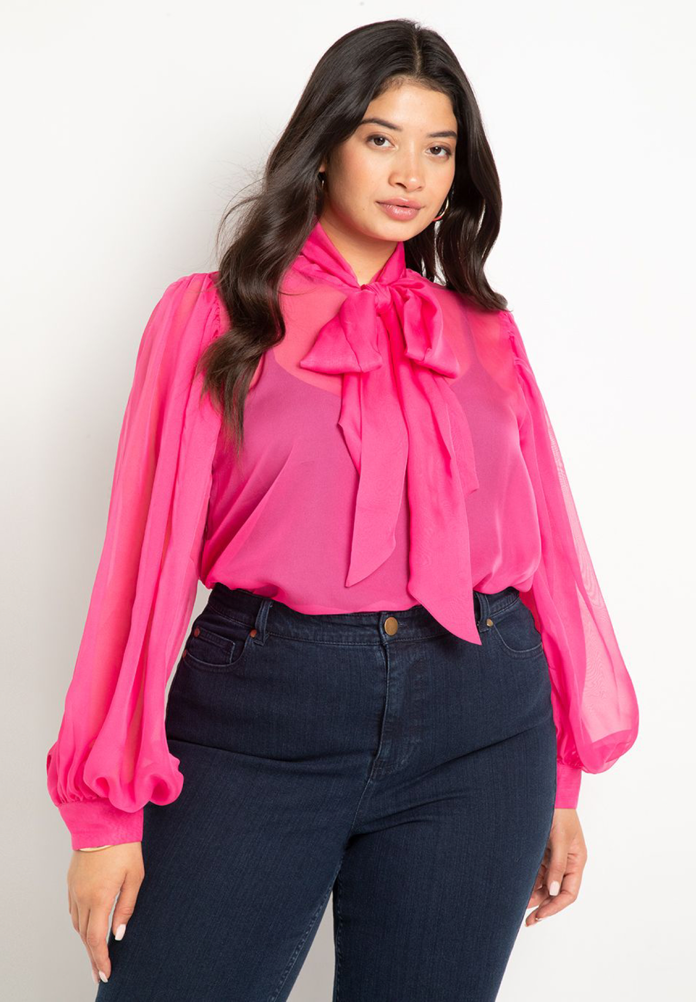 Chiffon Bow Blouse | Eloquii