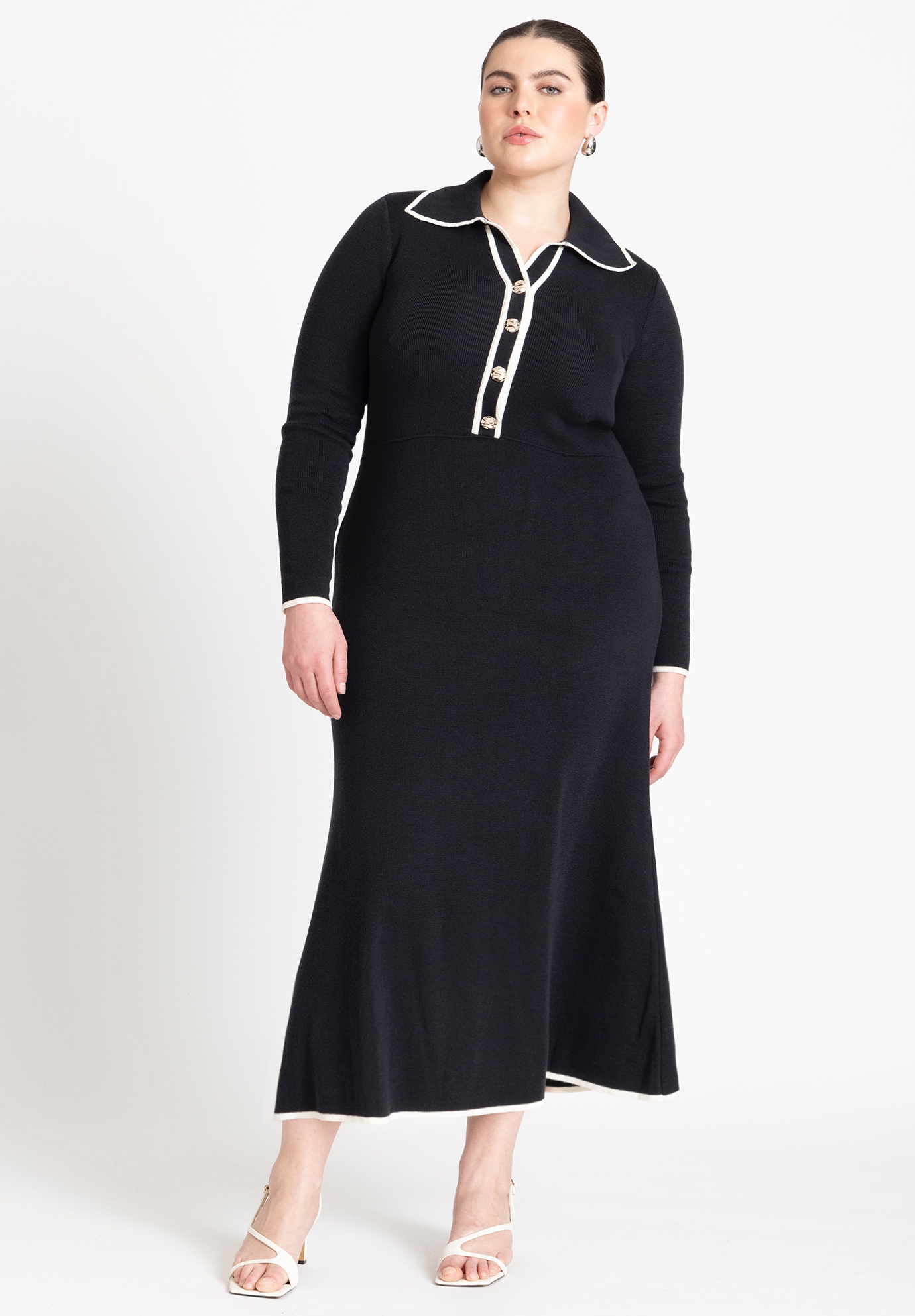 Jessica London Women's Plus Size Cable Sweater Dress - 18/20, Black at   Women's Clothing store